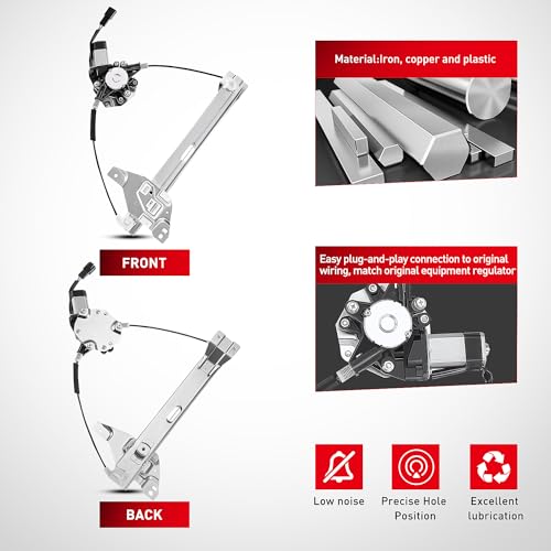 Image of Nilight Power Window Regulator /Motor Compatible with 2006 2007 2008 2009 2010 2011 2012 2013 Chevrolet Impala /Impala Limited 2014 2015 2016 Rear Driver Side 748-510