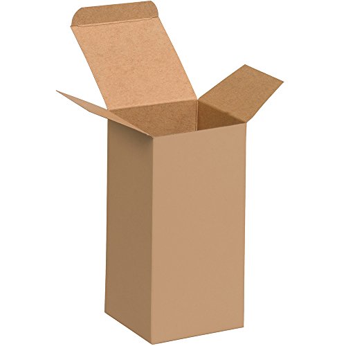 Image of Aviditi RTS27 Reverse Tuck Folding Cartons, 4 inch x 4 inch x 8 inch, Kraft (Pack of 250)