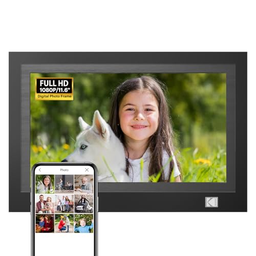 KODAK 11.6 Pollici Cornice Digitale WiFi 1920 * 1080, IPS Touch Screen, condividi foto e video tramite APP, Calendario, Sveglia, Tempo metereologico