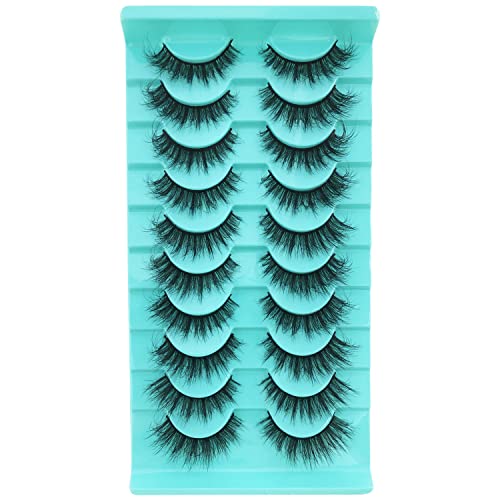 Falsche Wimpern Katzenauge Wispy Kunstnerz Wimpern Pack Flauschig Kurz Lockig Natürliche Fake Lashes 10 Paar Multipack Cover