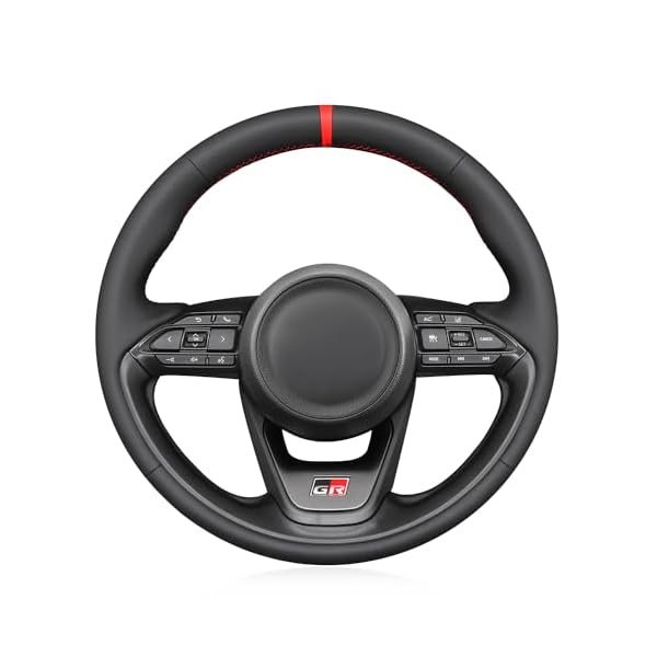 MEWANT Steering Wheel Cover for Toyota Yaris Cross GR 2023-2024 Hand-Stitched Customized Genuine Leather Car Steering Wheel Wrap