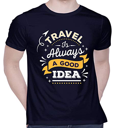 Image of CreativiT Graphic Printed T-Shirt for Unisex Travel - Adventure - IDEA Typography T-Shirt Tshirt | Casual Half Sleeve Round Neck T-Shirt | 100% Cotton | D00532-17