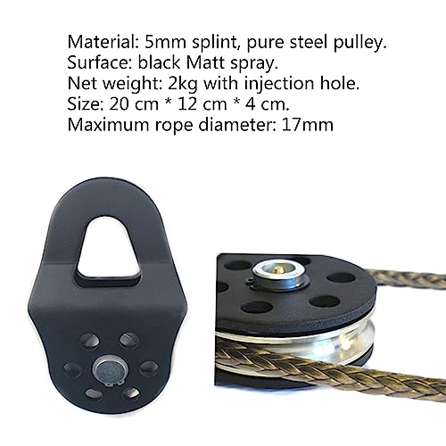 Poulie de récupération de force 10 tonnes moufle de traction câble acier - 5