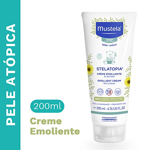 Creme Emoliente Stelatopia Mustela - Hidratante para Peles Atópicas e Ressecadas, com 89% de ingredi