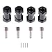 4PCS ShareGoo 12mm Aluminum Wheel Hex Hub 25mm Offset Extension Hex Drive Adapter Combiner Coupler Conversion Compatible with Axial SCX10 CC01 Jeep Wrangler D90 Wraith 1/10 RC Crawler,Black