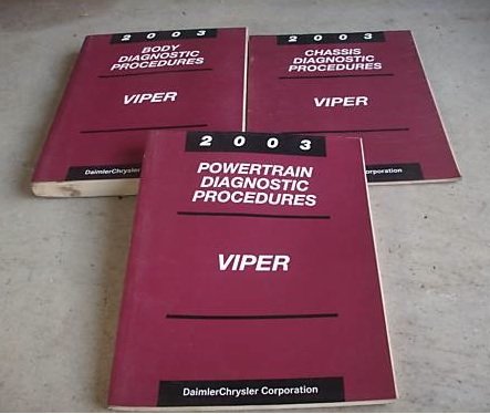 2003 Dodge Viper Service Shop Repair Manual Set Oem 03: chrysler