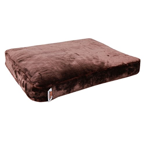 Ten Thousand Dog Beds Plush Medium - 36 x 28 x 4 Inch - Chocolate Lab Fleece