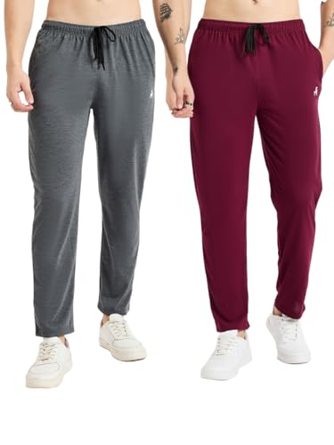 Image of Modeve Women's Solid Cotton Blend Track Pant for Summer Pack of 2