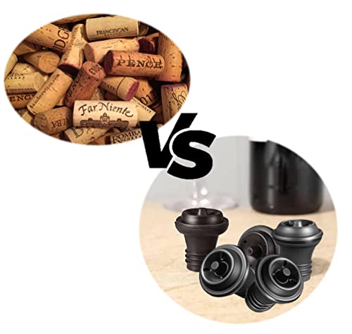 Wine Stoppers For Wine Bottles – 5 Vacuum Wine Corks For Wine Bottles And 1 Rubber Wine Sealer For Wine Bottles Best Wine Bottle Corks - In Gift Box #TOP3