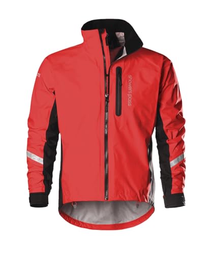 Showers Pass Men's Elite III PFAS Free Cycling Rain Jacket- Cayenne X-Large