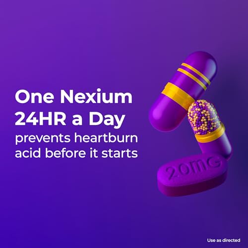 Nexium 24HR Acid Reducer Heartburn Relief Capsules for All-Day and All-Night Protection from Frequent Heartburn, Heartburn Medicine with Esomeprazole Magnesium - 14 Count