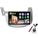 Android 15 Car Radio Sat Navi pour H-Onda Fit Jazz (2007-2013) Lecteur multimédia à écran Tactile 9 Pouces avec Carplay sans Fil GPS Navigation FM RDS Bluetooth 5G-WiFi SWC DSP,M100s
