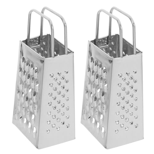 Kichvoe Rallador Mini de Acero Inoxidable 4 Lados para Queso y Patatas, 2 Piezas, Herramienta Rotativa Multifuncional para Cocina Doméstica y Uso Portátil