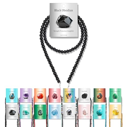 Vinswet 90pcs 4mm Black Obsidian Natural Stone Beads Round Genuine Real Stone Beading Loose Gemstones DIY Smooth Bead for Bracelet Necklace Earrings Jewelry Making