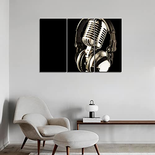 Headphone And Microphone Hangs On It Wall Art Painting The Picture Print On Canvas Music Pictures For Home Decor Decoration Gift #TOP4