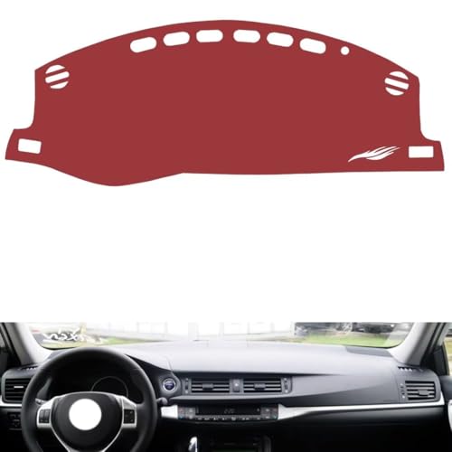 Leather Dash Board Cover mat Compatible with LEX CT200 Non-Navigation，Anti-Slip,Sun Protection Dashboard Cover-red