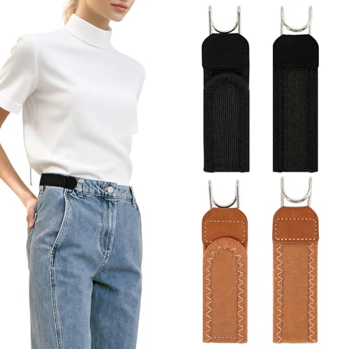Sylkeov 4 Pack Ceinture Élastique Sans Boucle pour Homme et Femme, Ceinture Réglable avec Crochet en Métal et Fermeture, Ceinture Extensible Sans Boucle pour Jeans, Travail, Quotidien et Loisirs