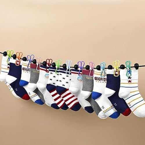 Pack of 1 Colourful Portable Washing Line with Wind Clips, Flexible and Adjustable for Camping and Travel, Ideal as a Washing Line, Travel Washing Line for Outdoor and Indoor Use, Washing Line Camping - Image 6