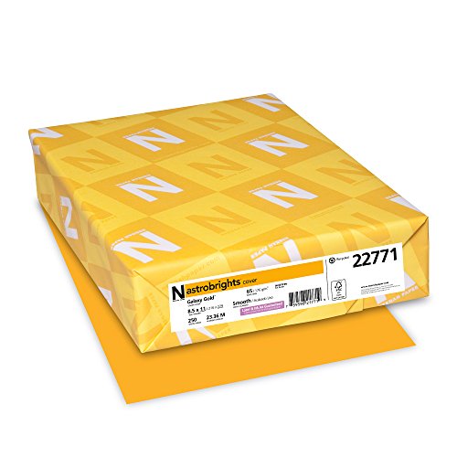 Neenah Wausau Paper Astrobrights Colored Card Stock, 65 lb, Letter, Galaxy Gold, 250 Sheets per Pack (22771)