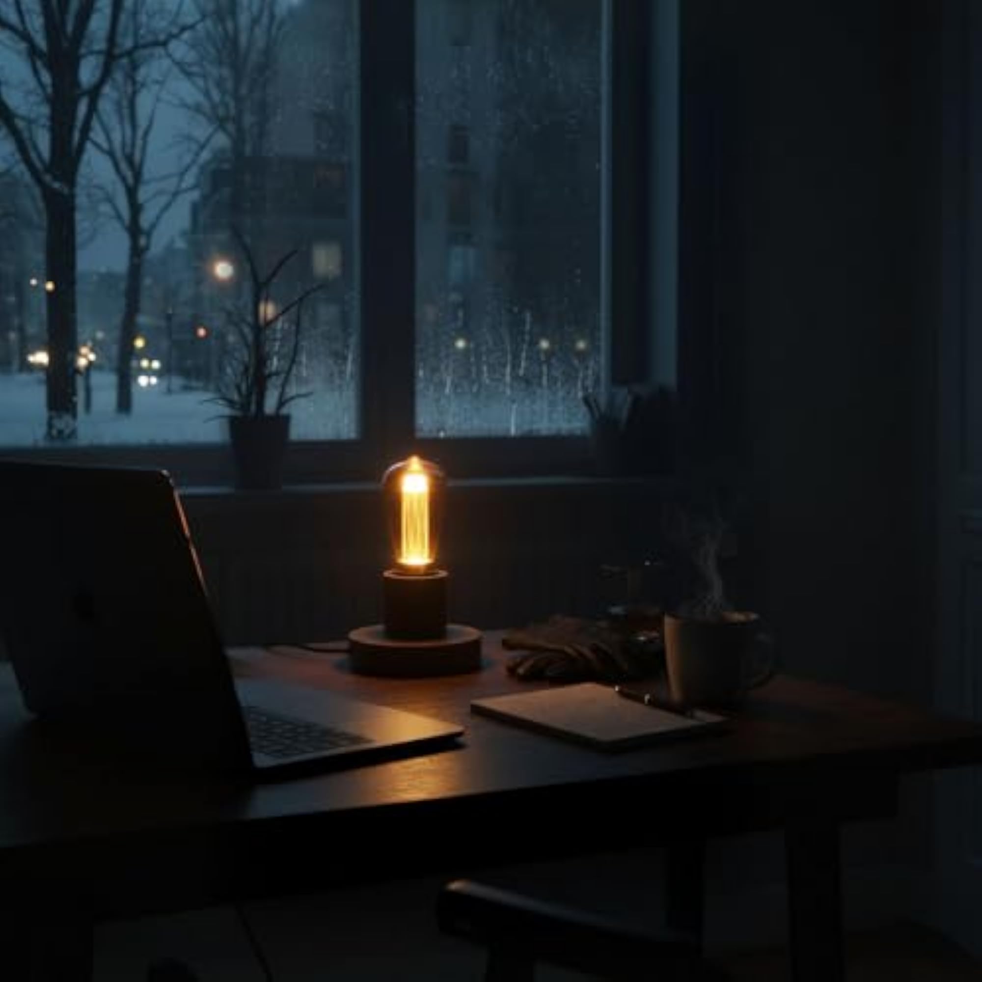 Naked Bulb Table Lamp with Vintage Aesthetic Design