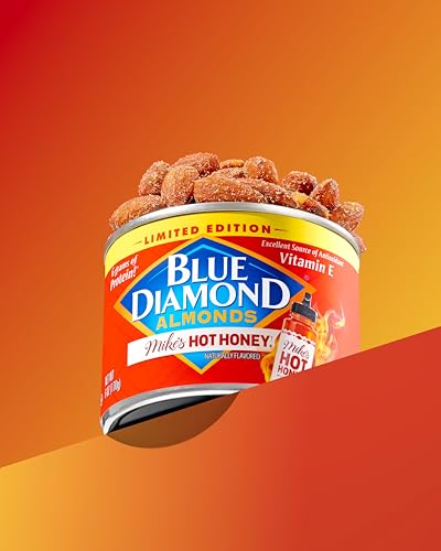 Image of Blue Diamond Almonds, Made with Mike's Hot Honey Infused with Chilies For a Perfect Sweet and Spicy Snack Nut Combination, 6oz. Can (Pack of 2)