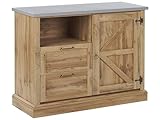  Commode au Design Traditionnel composé de 2 Tiroirs d\'une Porte et d\'un Esace de Rangement Ouvert 79 cm de Hauteur Beliani