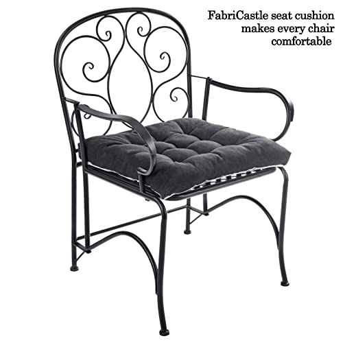 Fabricastle Outdoor Chair Cushions Patio Cushion Premium Comfortable Thick Fill Tufted 19" X 19" Floor Wicker Seat Pads, 2 Count (Black, 2) #TOP3