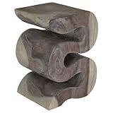 Haussmann Wood Big Wave Verve Accent Snake Table 12x14x20 in H Agate Grey Oil