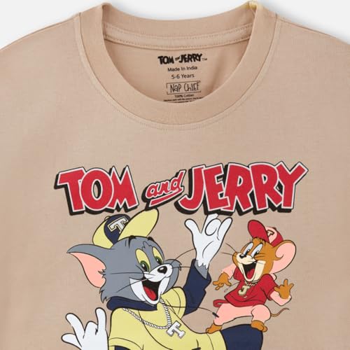 Image of Nap Chief Kids Cotton Official Tom & Jerry Co ord Set for Boys & Girls, T Shirt and Shorts for Casual Wear