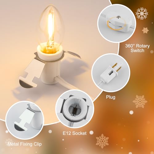 Brightown-Accessory-Cord-with-One-LED-Light-Bulb-6ft-Cord-with-OnOff-Switch-for-Night-Lights-Halloween-Pumpkin-Blow-Mold-Christmas-Village-House-Holiday-Ceramic-Trees-Craft-Projects-2-Pack