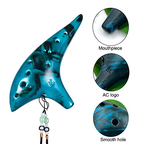 Lieke L017 Ocarina 12 Hole Alto C Straw Smoked Ceramic Ocarinas,Musical Instrument thumb #3