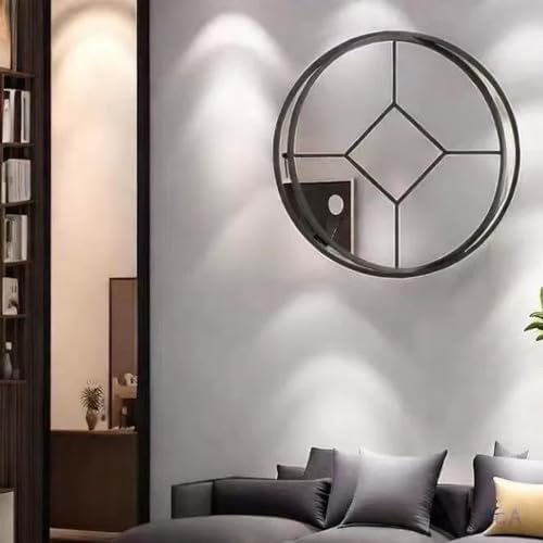 Tempered Glass Round Pivot Window, 60cm Sliding Porthole Window with Handle, Ideal for Bathroom, Living Room, Bedroom, Kitchen Home Decor (Black, 23.6in)