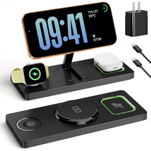 Station de charge Mag-Safe 3 en 1 pour organiser votre bureau moderne
