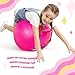 ZOOJOY Hopper Ball, Pink Bouncy Balls for Kids, 18 Inch Sit on Jumping Toys with Handle for Girls Gift Aged 3-8, Inflatable Unicorn Bounce Hopper Balls Toy with Pump