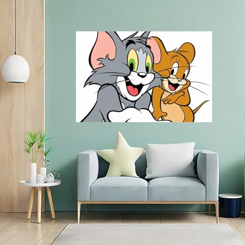 Tom and Jerry Cartoon Painting Poster Waterproof Vinyl Sticker for Kids Room,Home Decor || can1390-1
