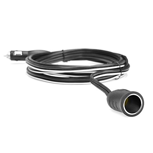 BESTEK 12.1ft/3.7m 12V 24V Cigarette Lighter Extension Cord, 12AWG Heavy Duty Cigarette Lighter Cable with Cigarette Lighter Plug Socket (Black)