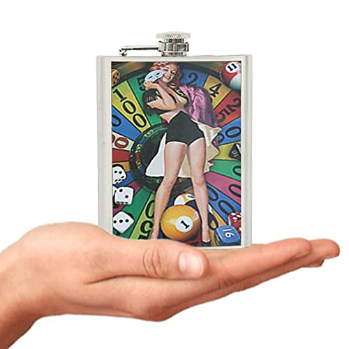 ZMKY petaca de 8oz para Licor | Frasco a Prueba de Fugas de Estilo Retro - Frasco de Bolsillo para Acampar a Prueba de Fugas, Frasco portátil de Mujer Creativa para Acampar, Banquete de Boda Cover