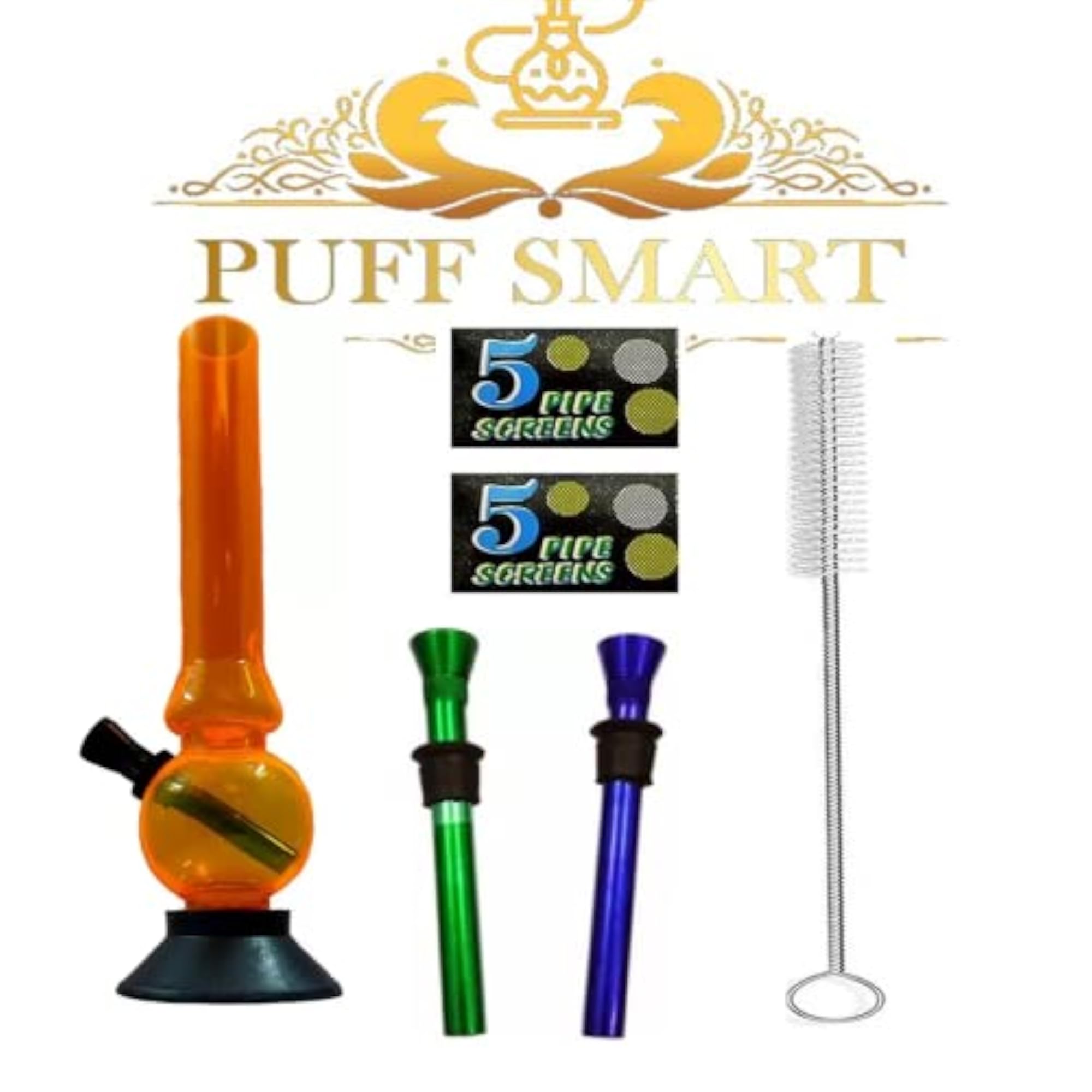 Acrylic Bong Combo with Shooters and Brush