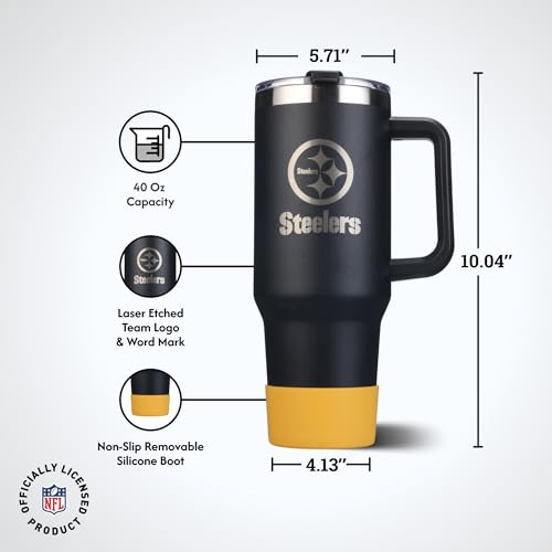 Image of The Memory Company Officially Licensed NFL - Pittsburgh Steelers 46oz Game Day Tumbler with Laser Engraved Team Logo