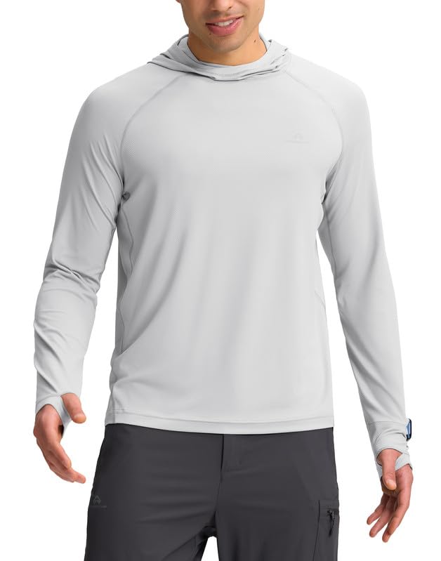 Pioneer Camp Sweat à capuche UPF 50+ pour homme comme t-shirt de protection UV – Rashguard d'extérieur à séchage rapide pour les sports nautiques, la pêche et l'été avec trou pour les pouces