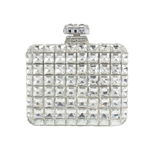 MNBVUIW Bolsa feminina de luxo para festa de casamento, galas, eventos formais, Prata, Luxo elegante