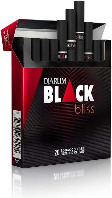 Djarum Black Bliss - Ruby Clove Filtered Cigarettes - 1 Box of 20 incl. Frugal Smoker Sticker