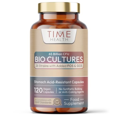 New: 65 Billion Bio Cultures Complex 28 Strains 120 Capsules 2/Day Shelf Stable Men & Women Acid-Resistant Vegan UK Made
