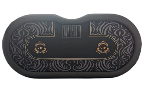 PK-Pokertische mit X-Tischbeinen und wasserabweisendem VIP Spieltuch (Grau/Schwarz) 270x130cm Poker Tisch XXL – Bild 3