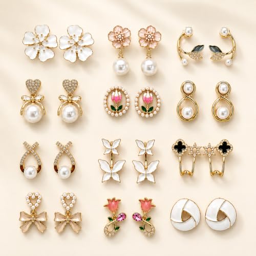 Image of Shining Diva Fashion 12 Pairs Set Earrings for Women Girls with Stylish Organizer Box | Valentine Birthday Rakshabandhan Gifts for Girls Girlfriend Wife Sister