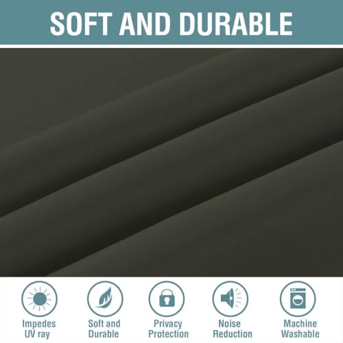 Image of H.VERSAILTEX Blackout Patio Curtains 100 x 84 Inches for Sliding Door Extral Wide Blackout Curtain Panels Thermal Insulated Room Divider - Grommet Top, 7' Tall by 8.5' Wide - Olive