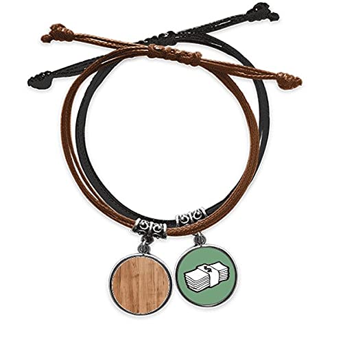 Pulsera de cuero con grano pequeño y patrón irregular de anillos anuales