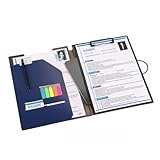 Clipboard Folder File Padfolio Clipboard Storage, Kakbpe Bussiness Letter Size Padfolio with Refillable Notepads, Give a Total of 100 Note Page Markers in Five Colors