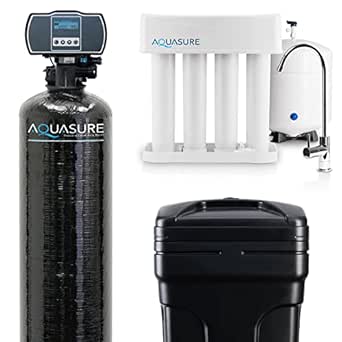 Aquasure 48,000 Grains Whole House Water Filter with Softener and 75 GPD Reverse Osmosis System
