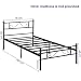 Aingoo Cama de Metal Estructura Cama Individual para jóvenes en Color Negro...